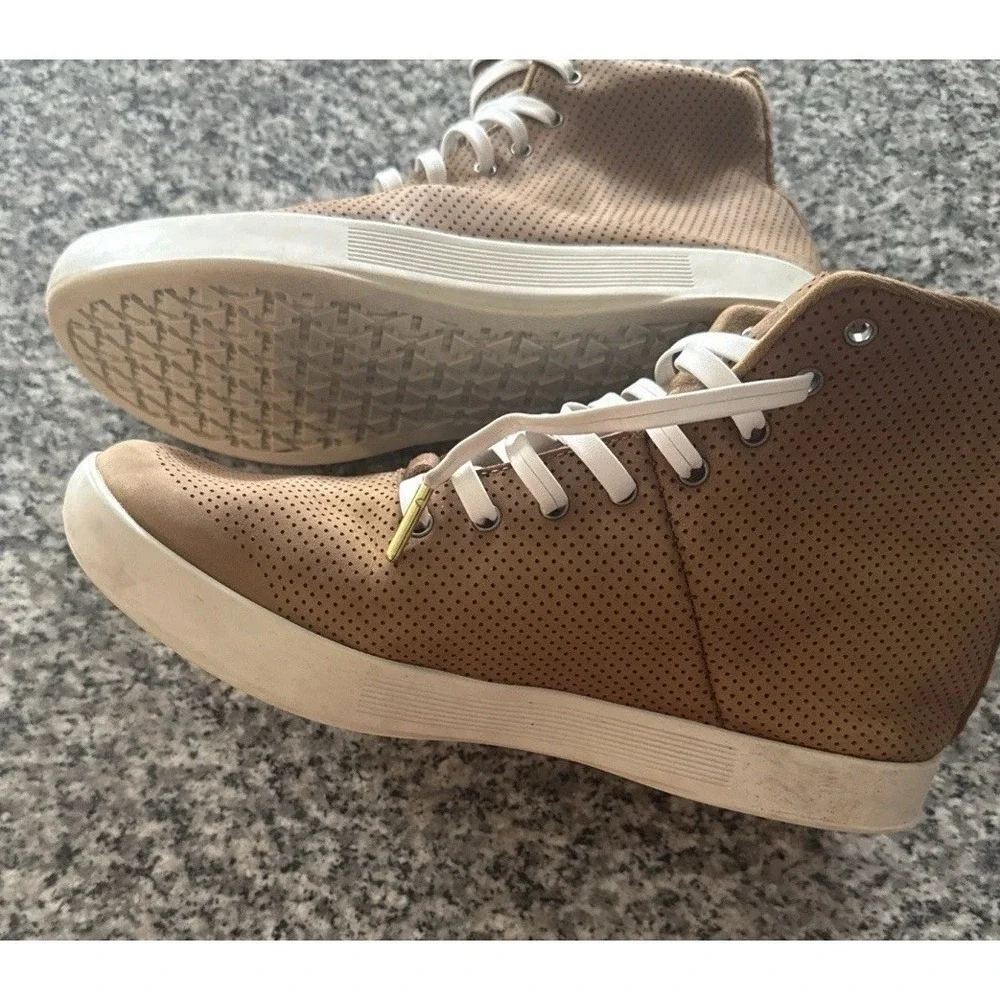 No Bull Women's 9.5 Men's 8‎  Camel Brown Trainer Boots Leather Look Laces